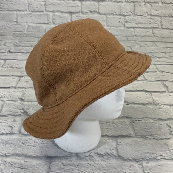 Banana Republic Wool Laine Bucket Hat Brown& tan Made in Italy Lined - Picture 2 of 11